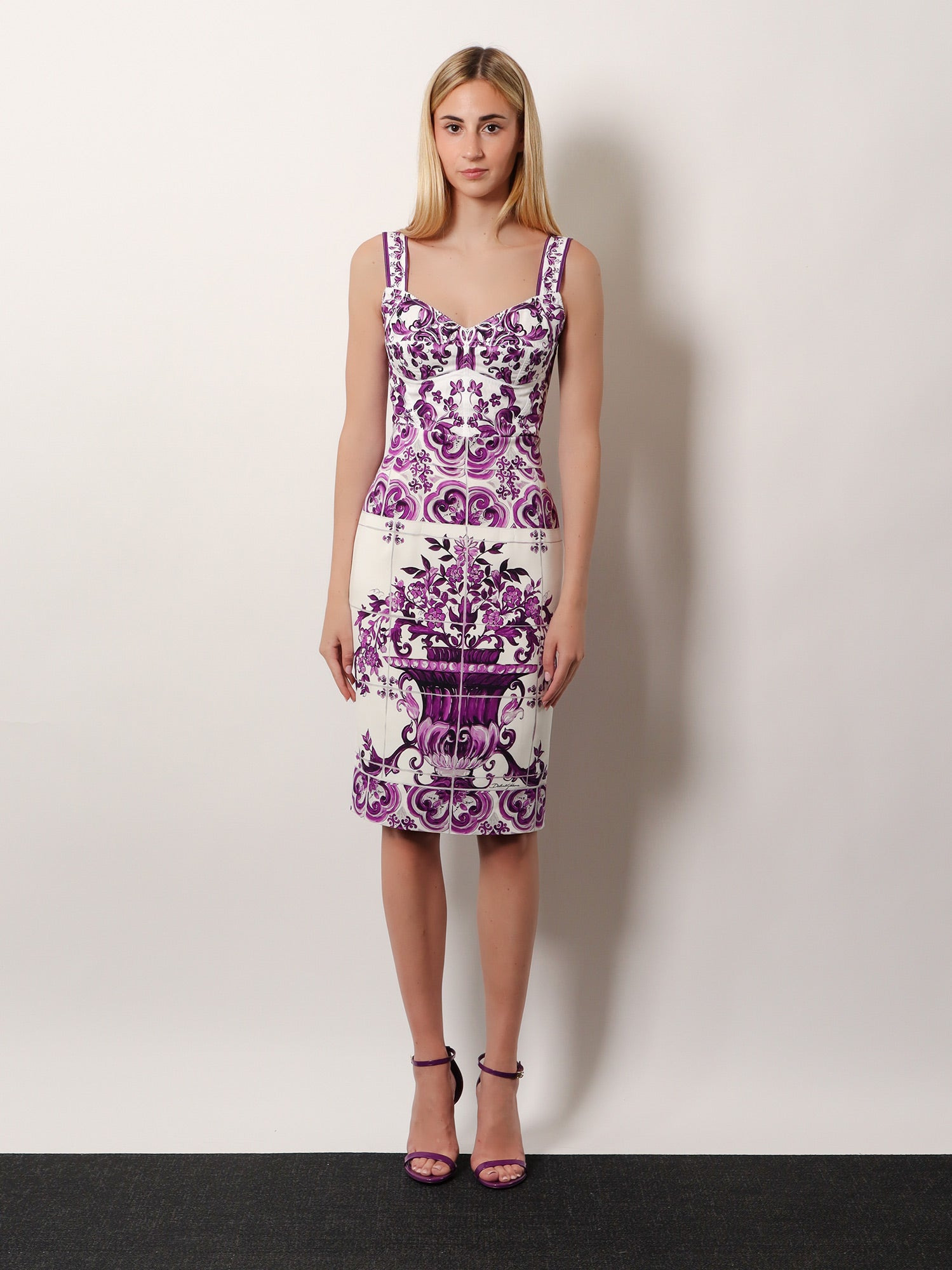 Dolce & Gabbana Maiolica Silk Pencil Skirt - 2