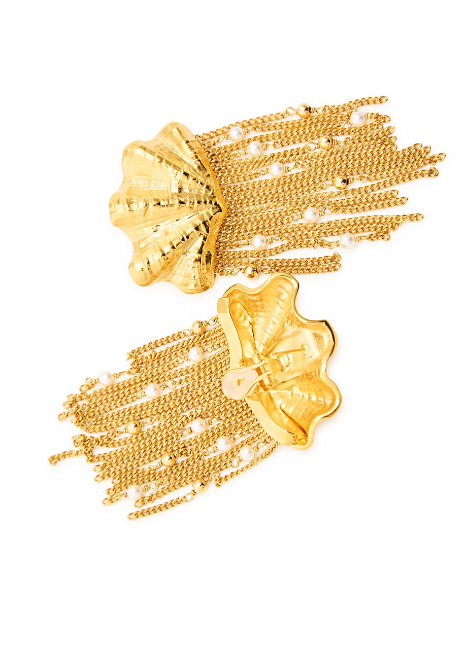 Chloe The Chloé Shells Fringed Drop Earrings - 3