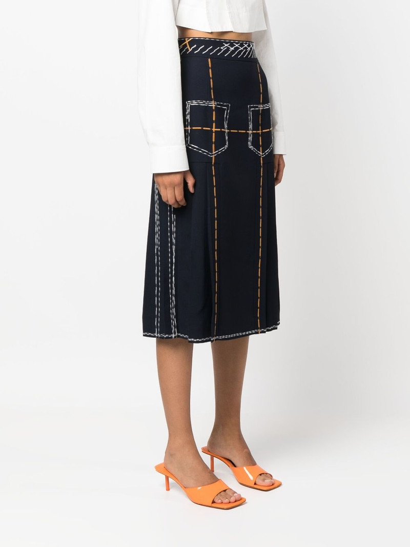 contrast-stitching high-rise midi skirt 3