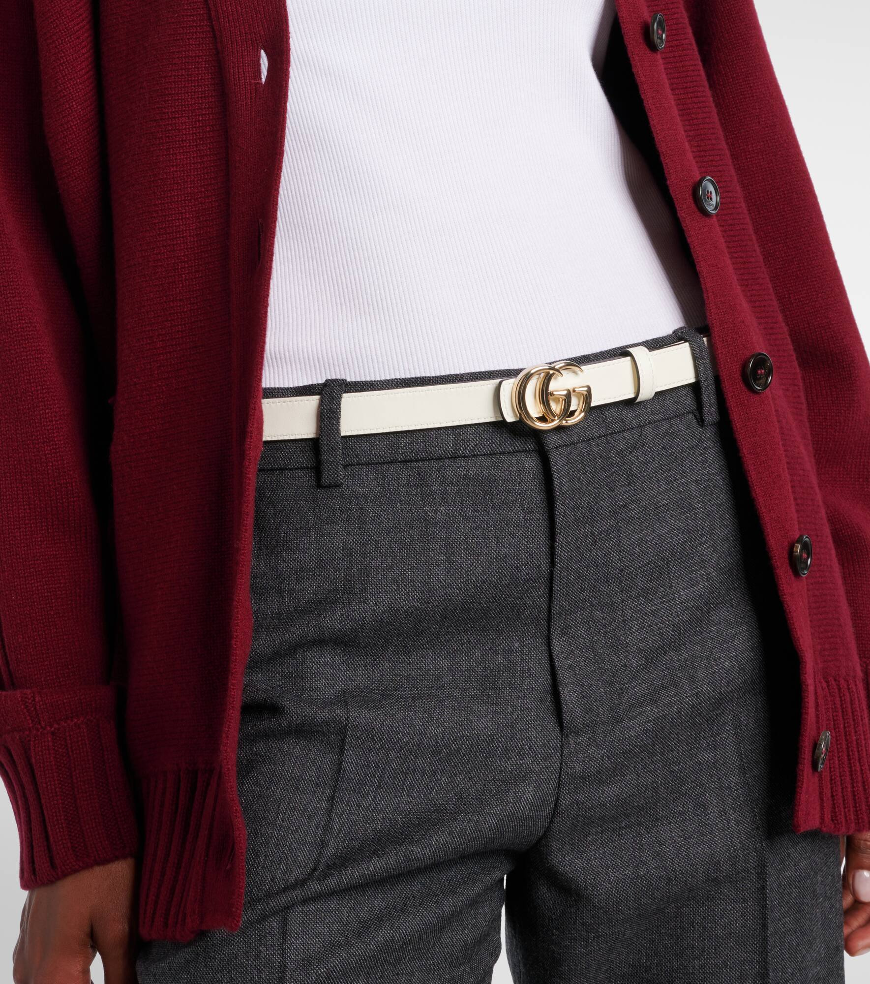 Double G reversible leather belt - 4