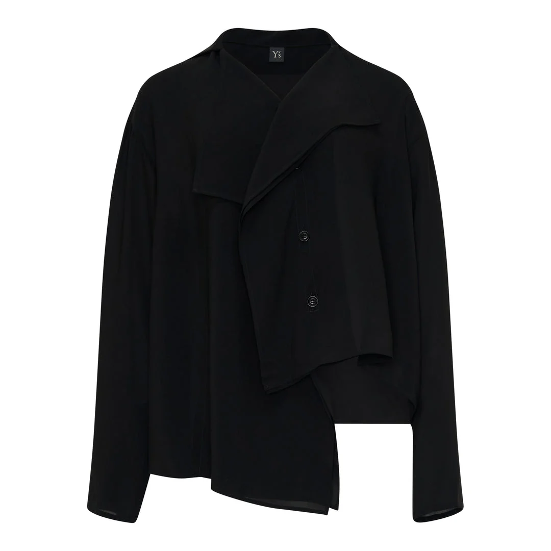 Draped Asymmetric Blouson - 1