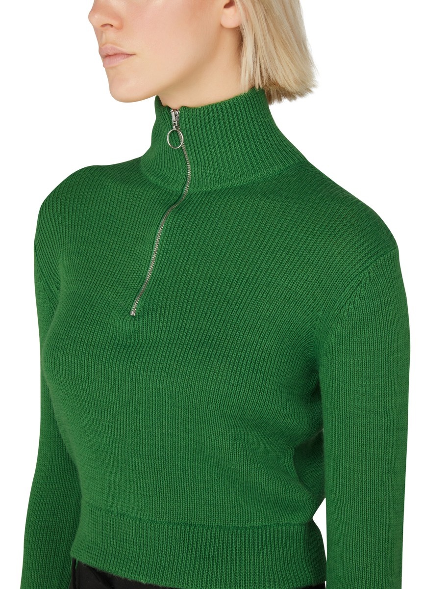 Half-zippered knitted sweater - 4