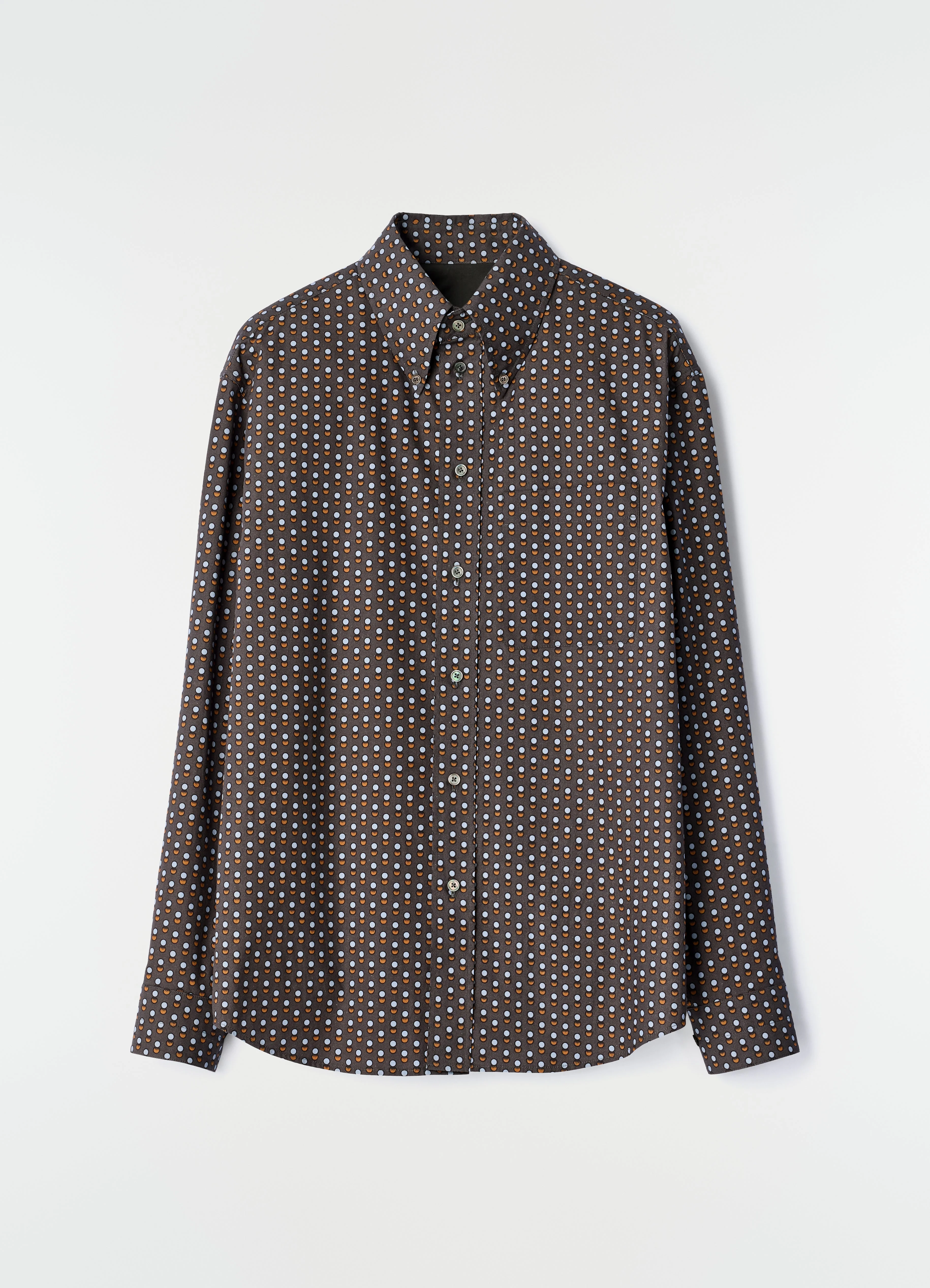 BUTTON-DOWN SHIRT IN CIRCLE PRINTED COTTON - 1