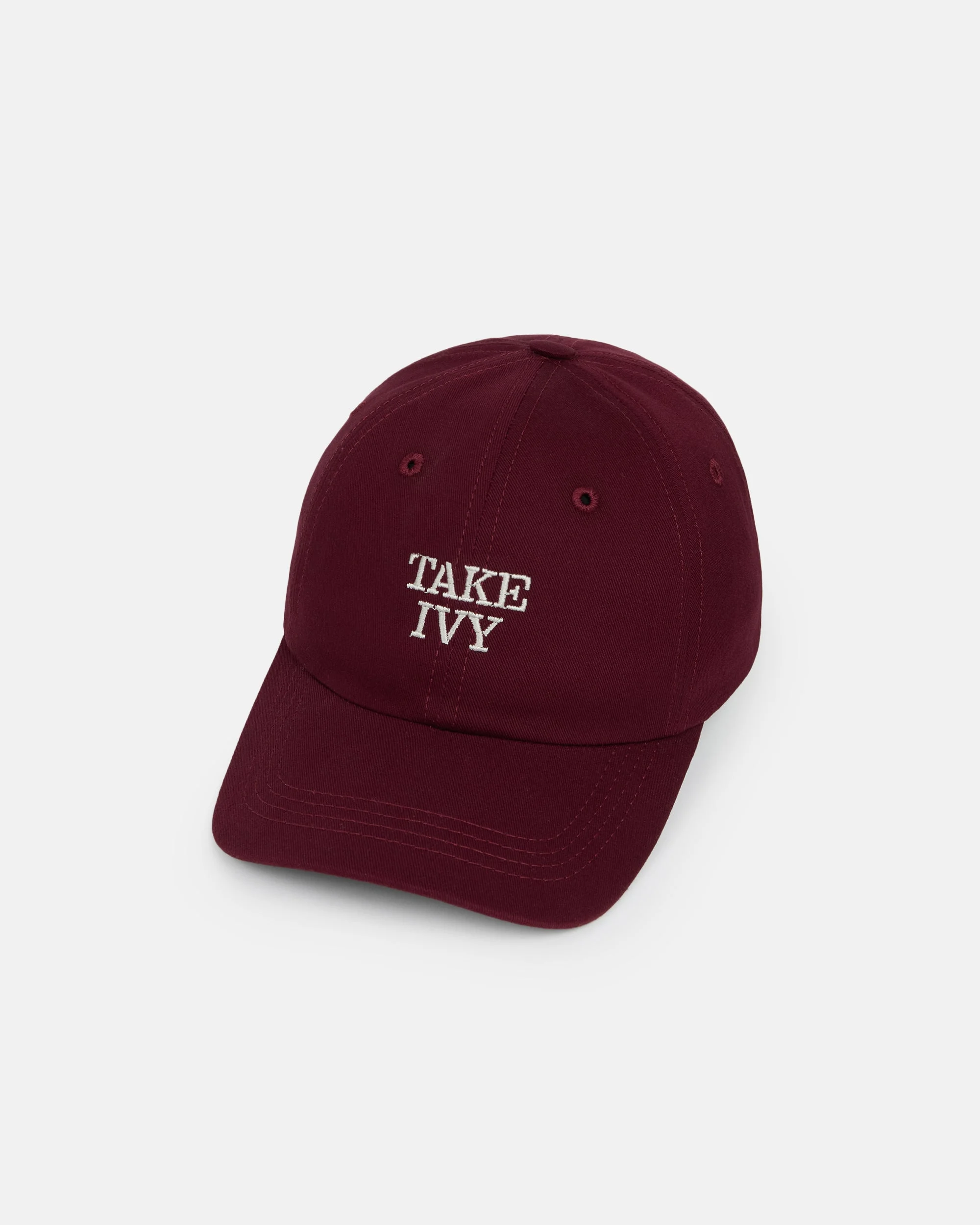 MADE-IN-USA TAKE IVY BURGUNDY DAD HAT - 1