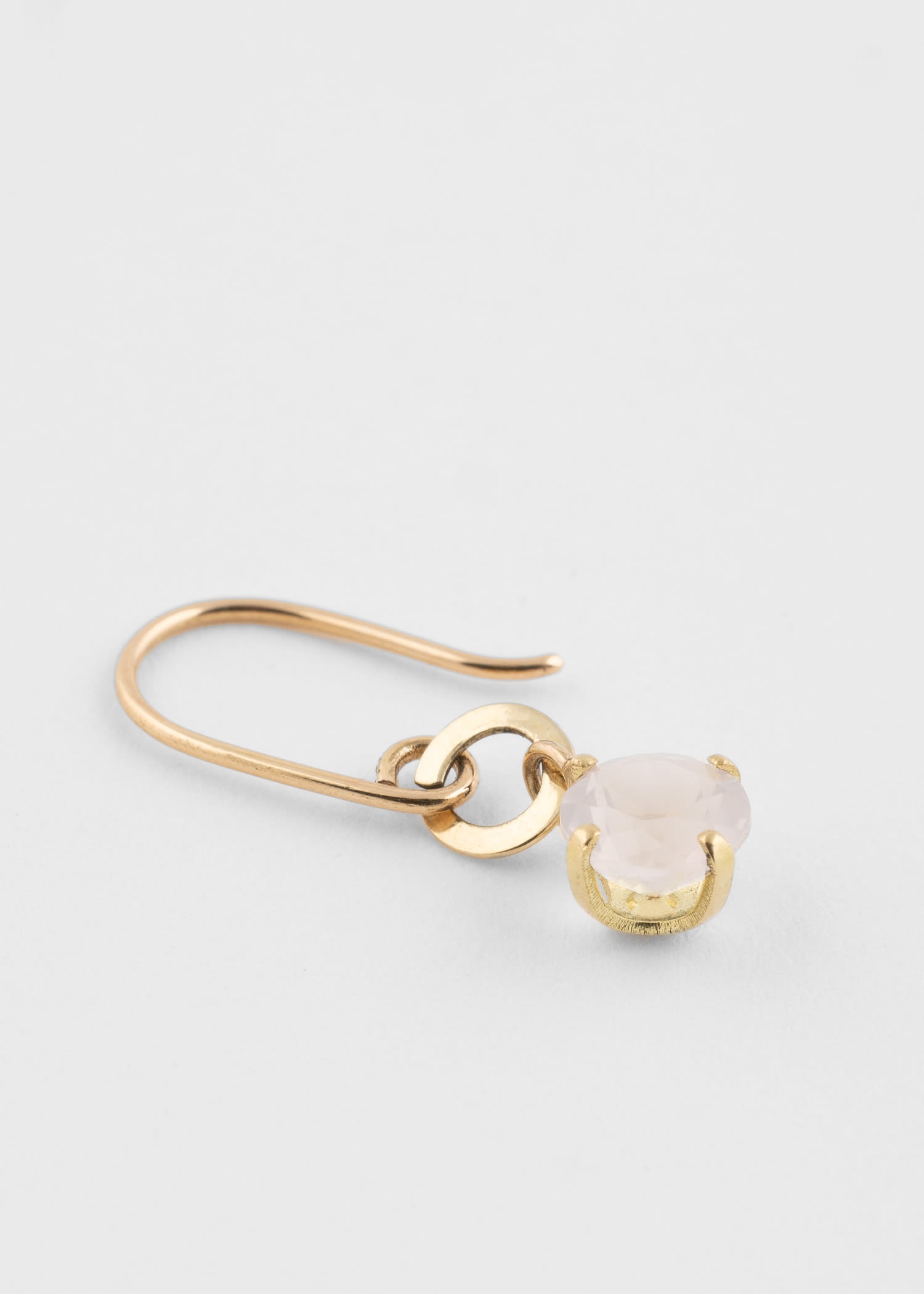 'Clara' Pink Quartz Gold Earrings by Helena Rohner - 2