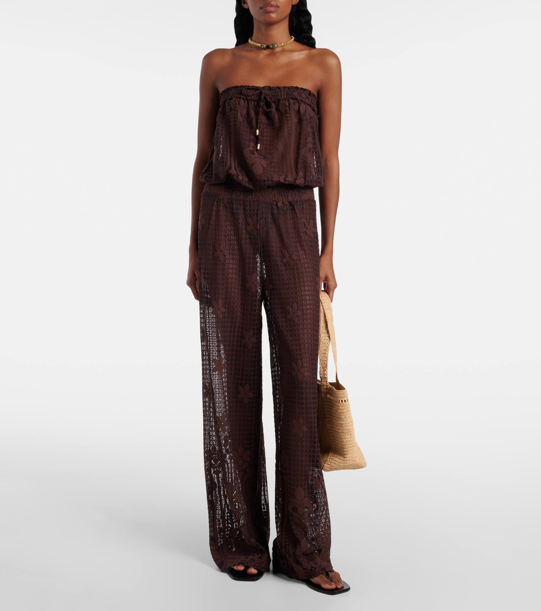 Viv off-shoulder cotton-blend jumpsuit - 2