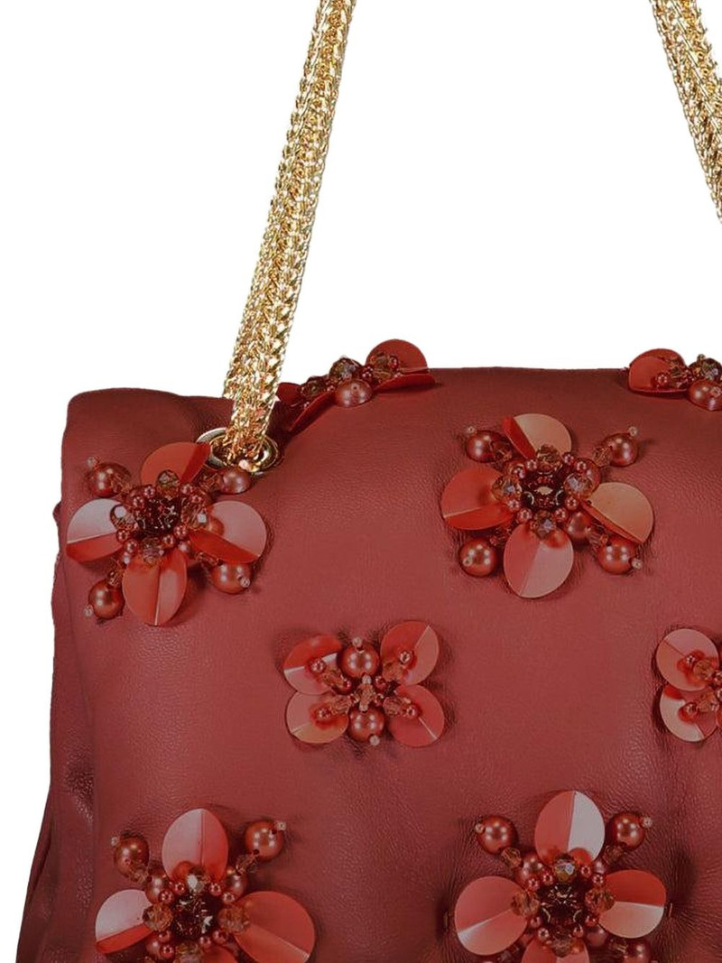 GIAMBATTISTA VALLI flower-embellishment chain shoulder bag outlook