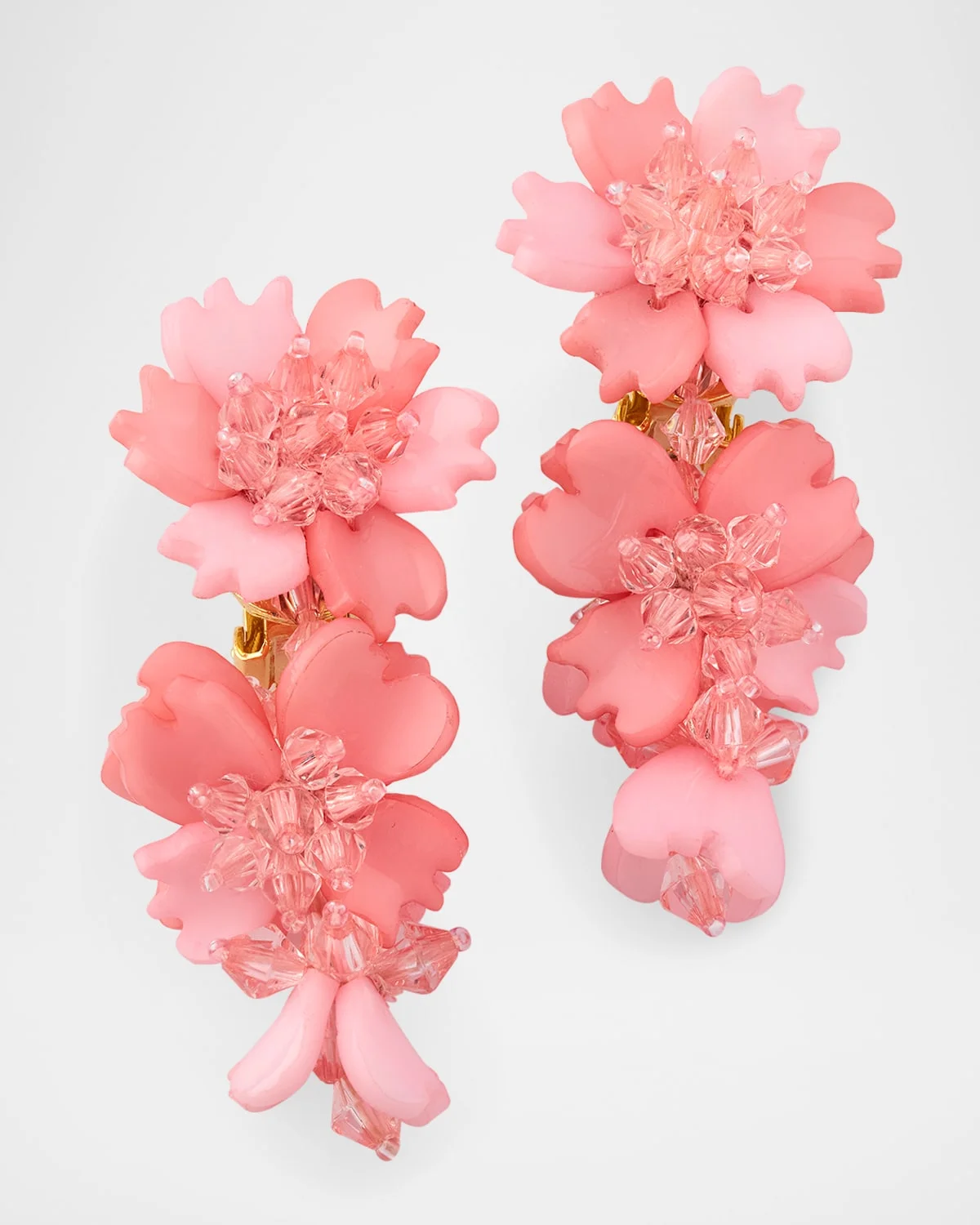 Triple Drop Flower Earrings - 1