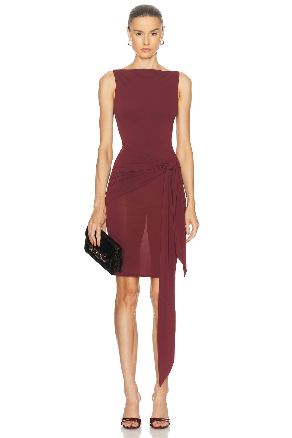 Gathered Jersey Midi Dress - 1