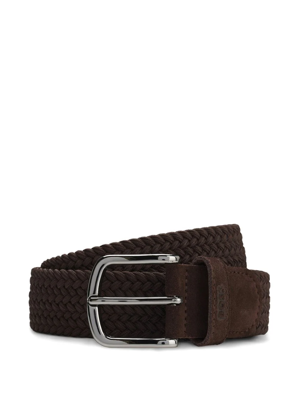 woven belt with leather trims - 1
