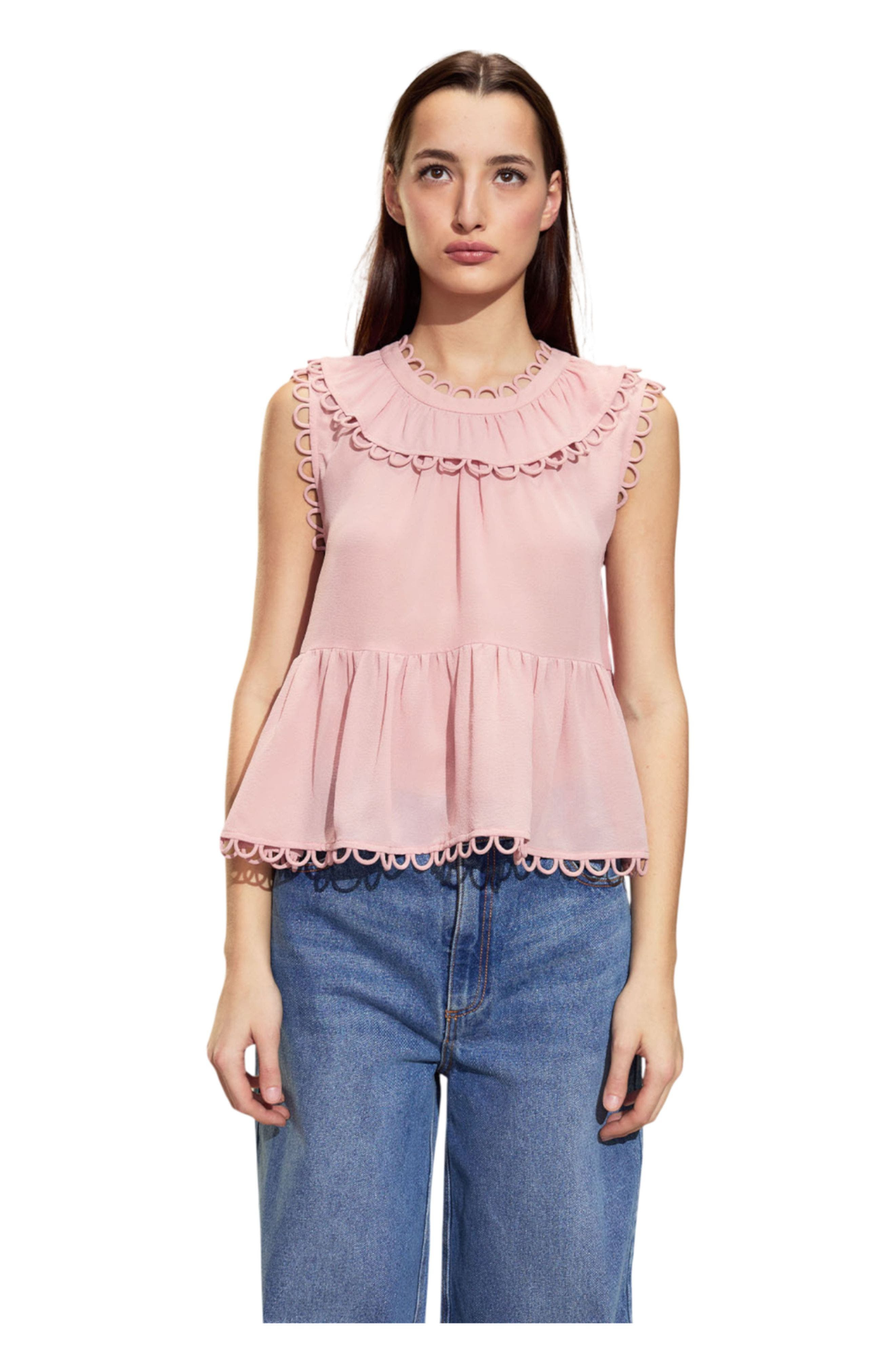 Cynthia Rowley Annabelle Sleeveless Blouse in Mauve at Nordstrom - 1