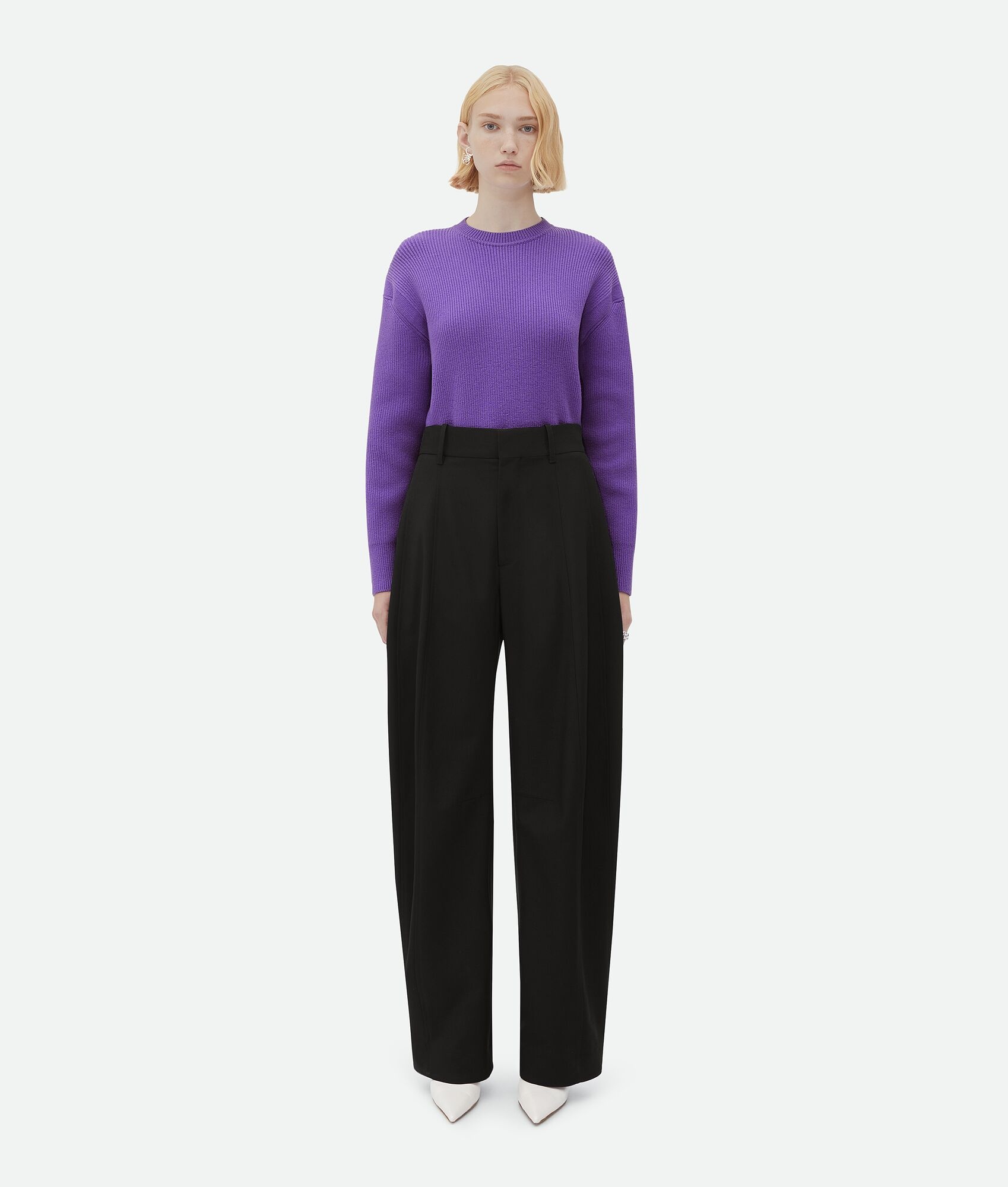 wide leg wool pants - 1