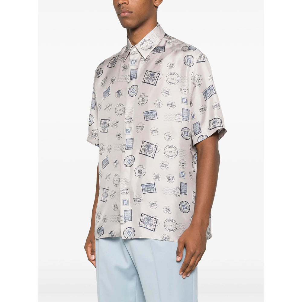 Fendi Grey Shirts Men - 5