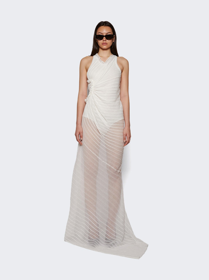 Victoria Beckham Sleeveless Gathered Detail Dress White outlook