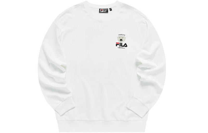 FILA Men's FILA x Pepe Shimada Crossover Cartoon Printing Sports Round Neck Pullover White F11M133297F-WT outlook