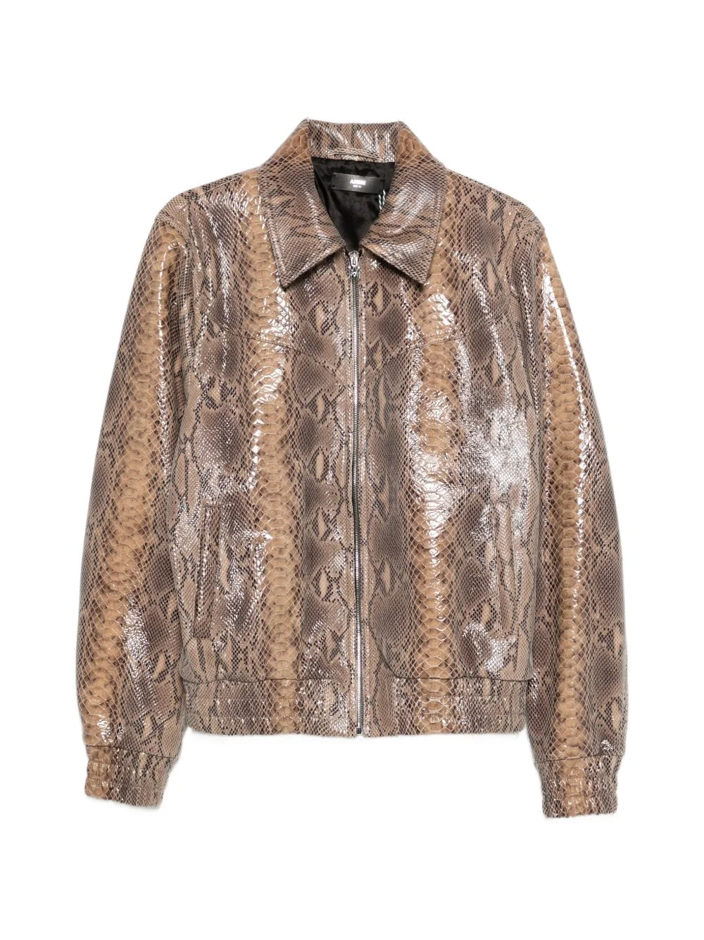 zip-up leather jacket - 1