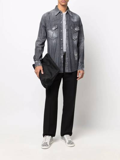 DSQUARED2 dark-wash denim shirt outlook