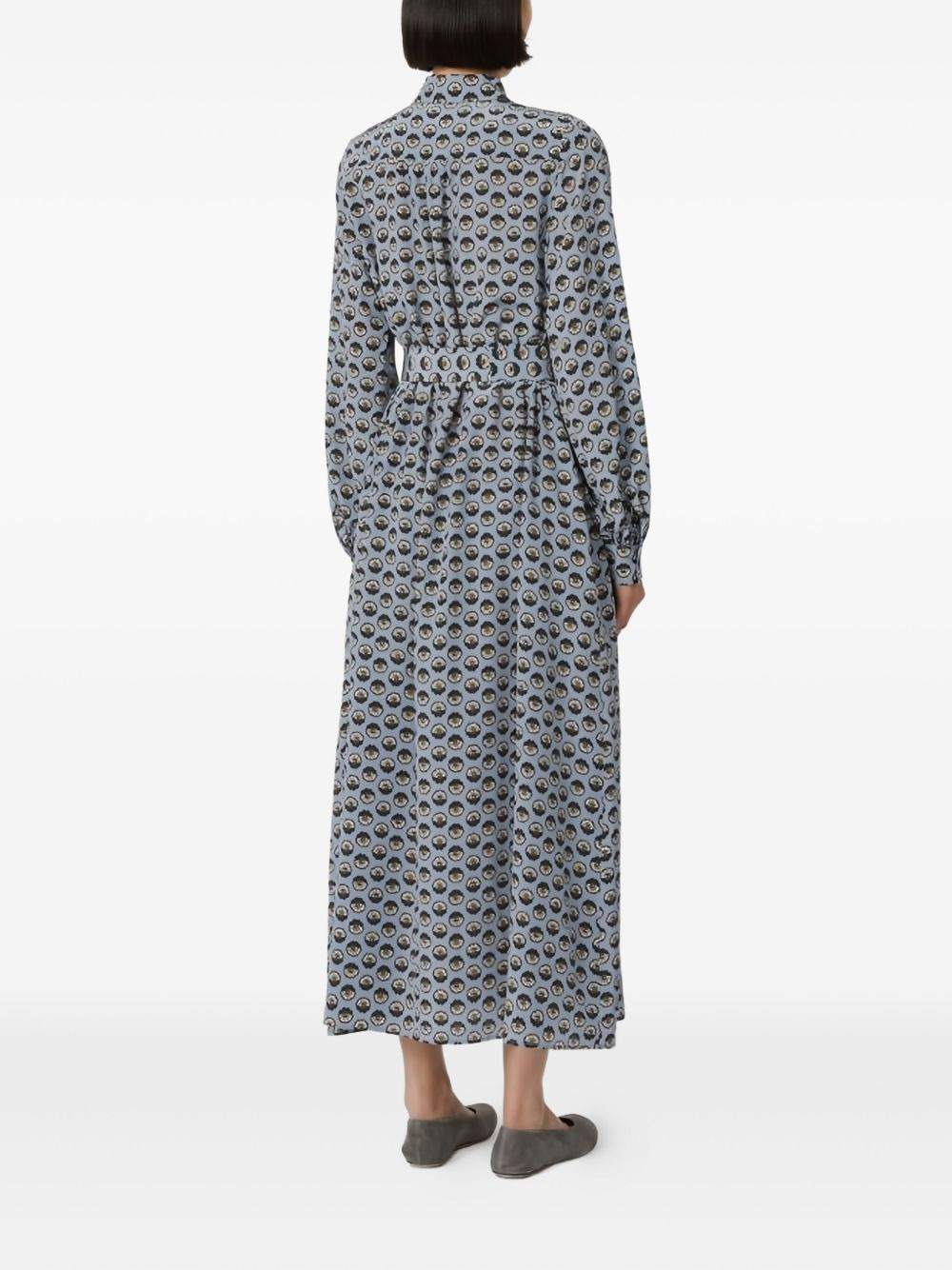 printed silk maxi shirt dress - 4