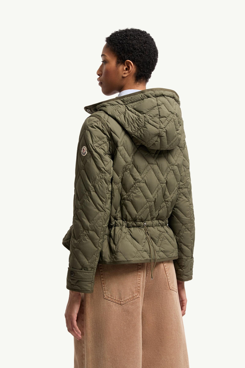 Lilas Geometric Quilted Hooded Short Down Jacket 5