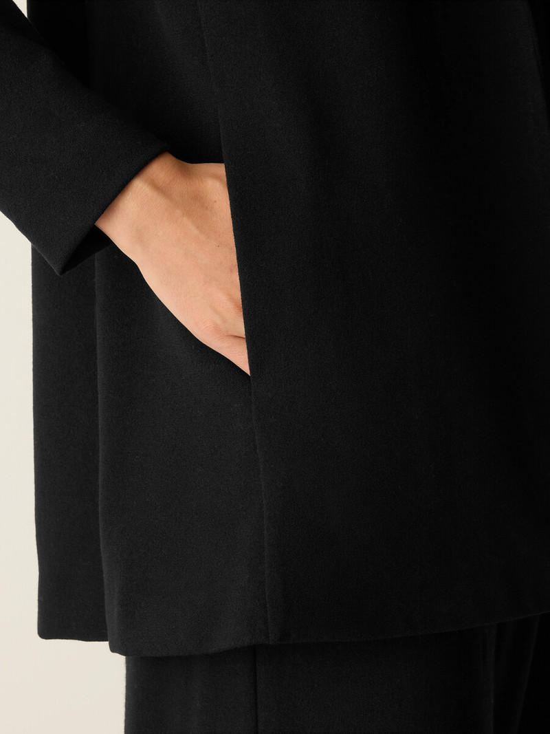Stretch Wool Crepe Long Blazer 5