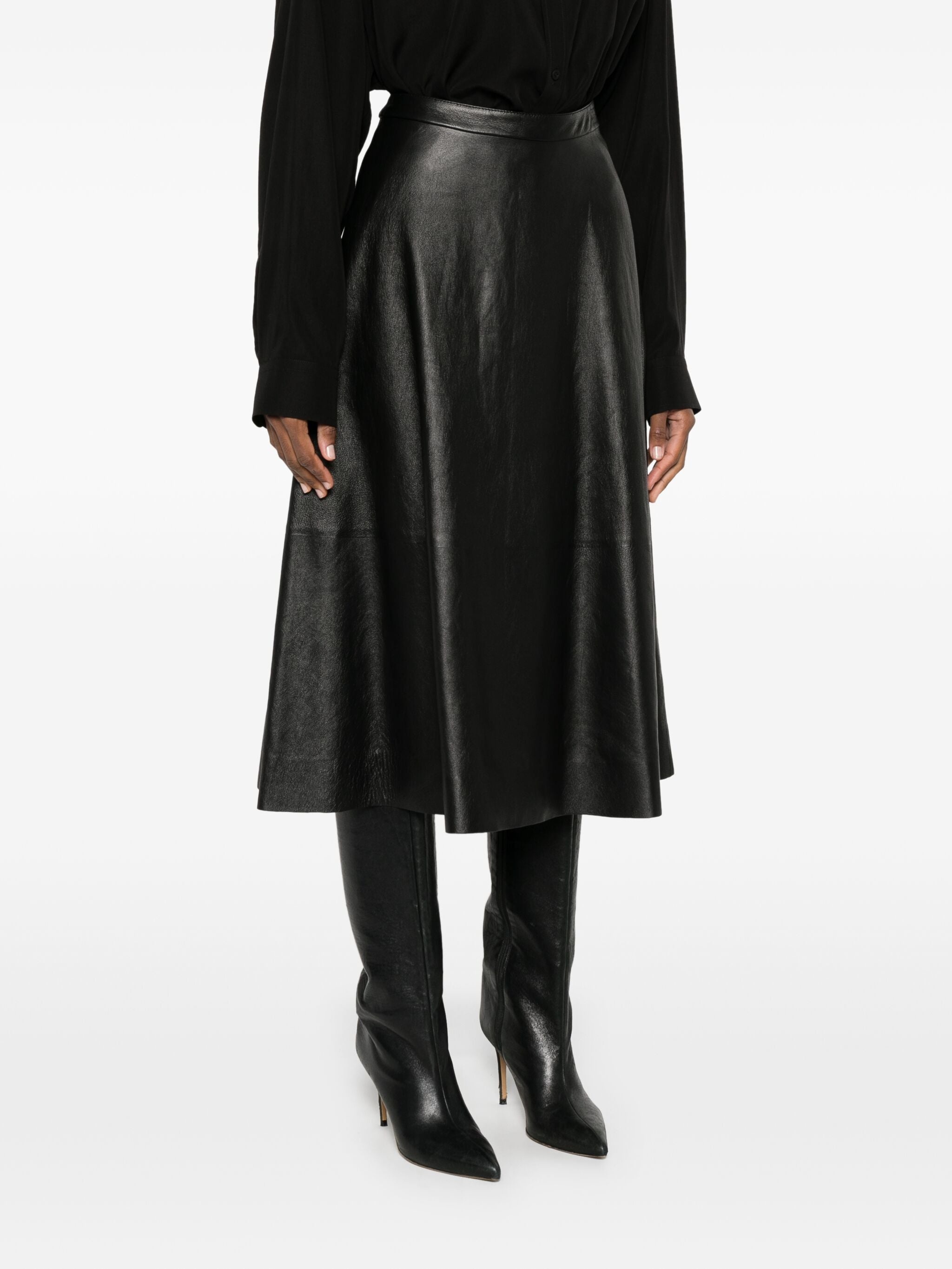 Leather Midi Skirt - 2