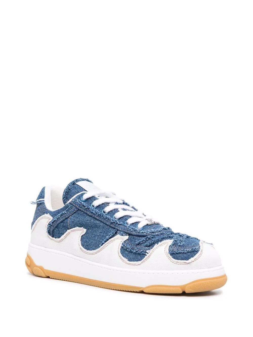 multi-panel lace-up sneakers - 2