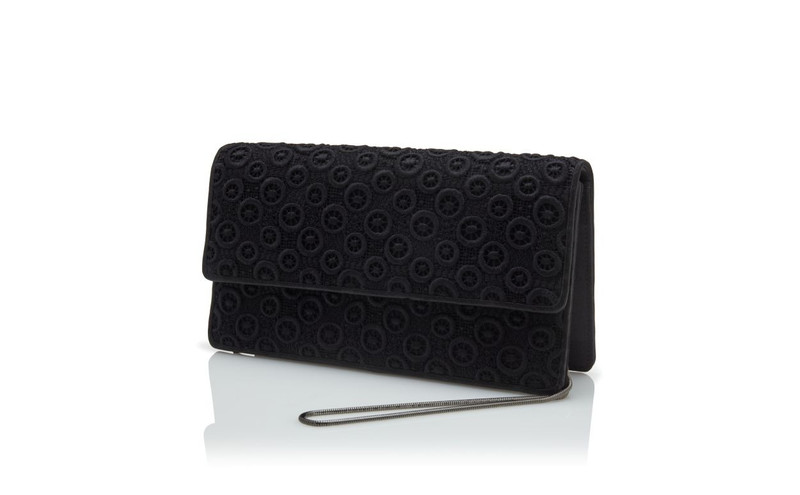 Black Lace Embroidered Clutch 3