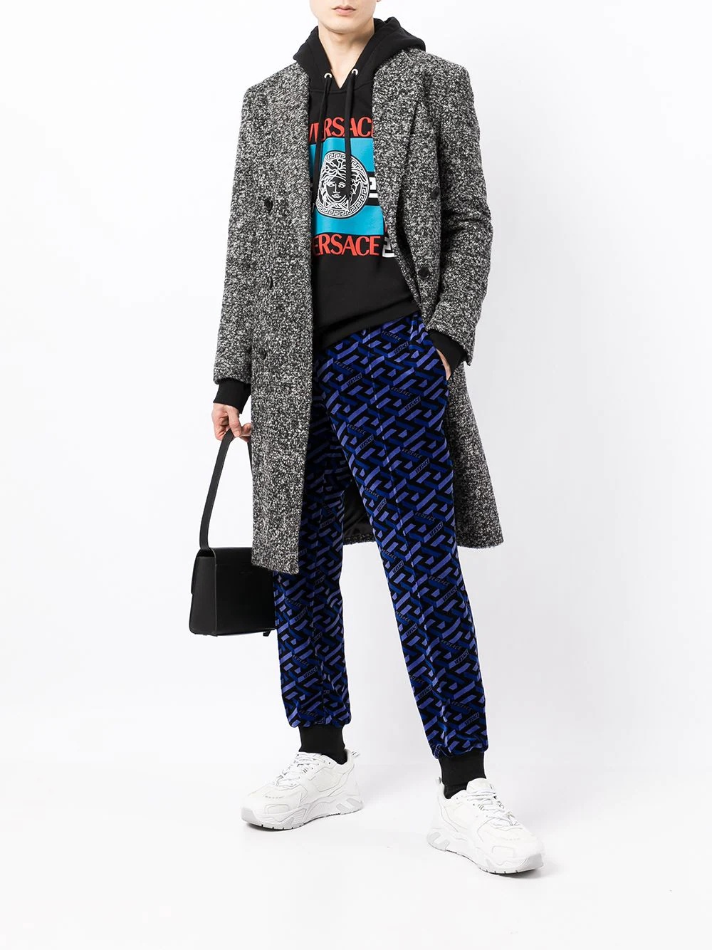 La Greca-print chenille track pants - 2