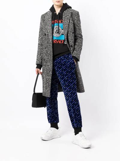 VERSACE La Greca-print chenille track pants outlook