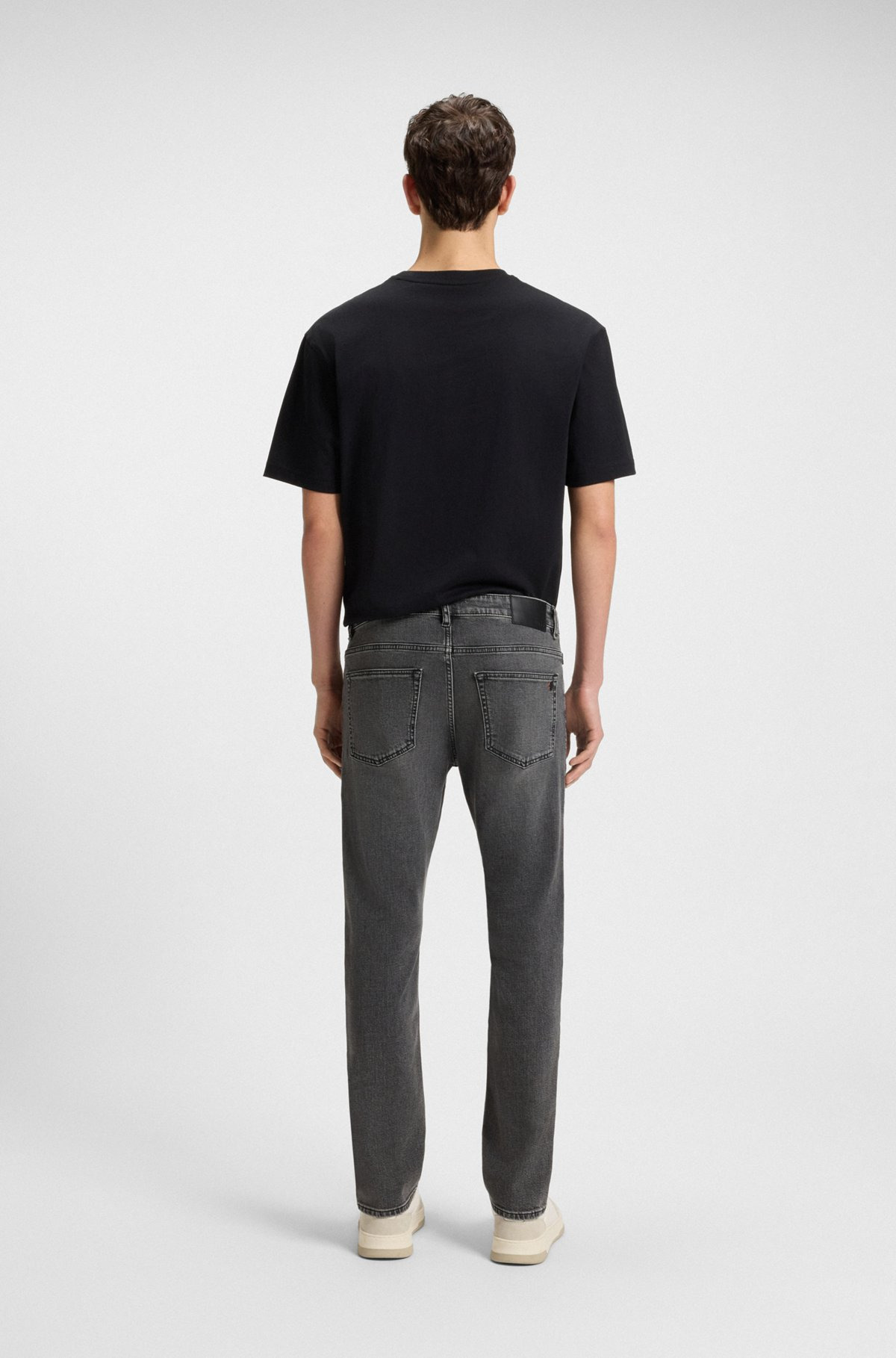 SLIM-FIT JEANS IN LIGHTWEIGHT GRAY COMFORT-STRETCH DENIM - 4