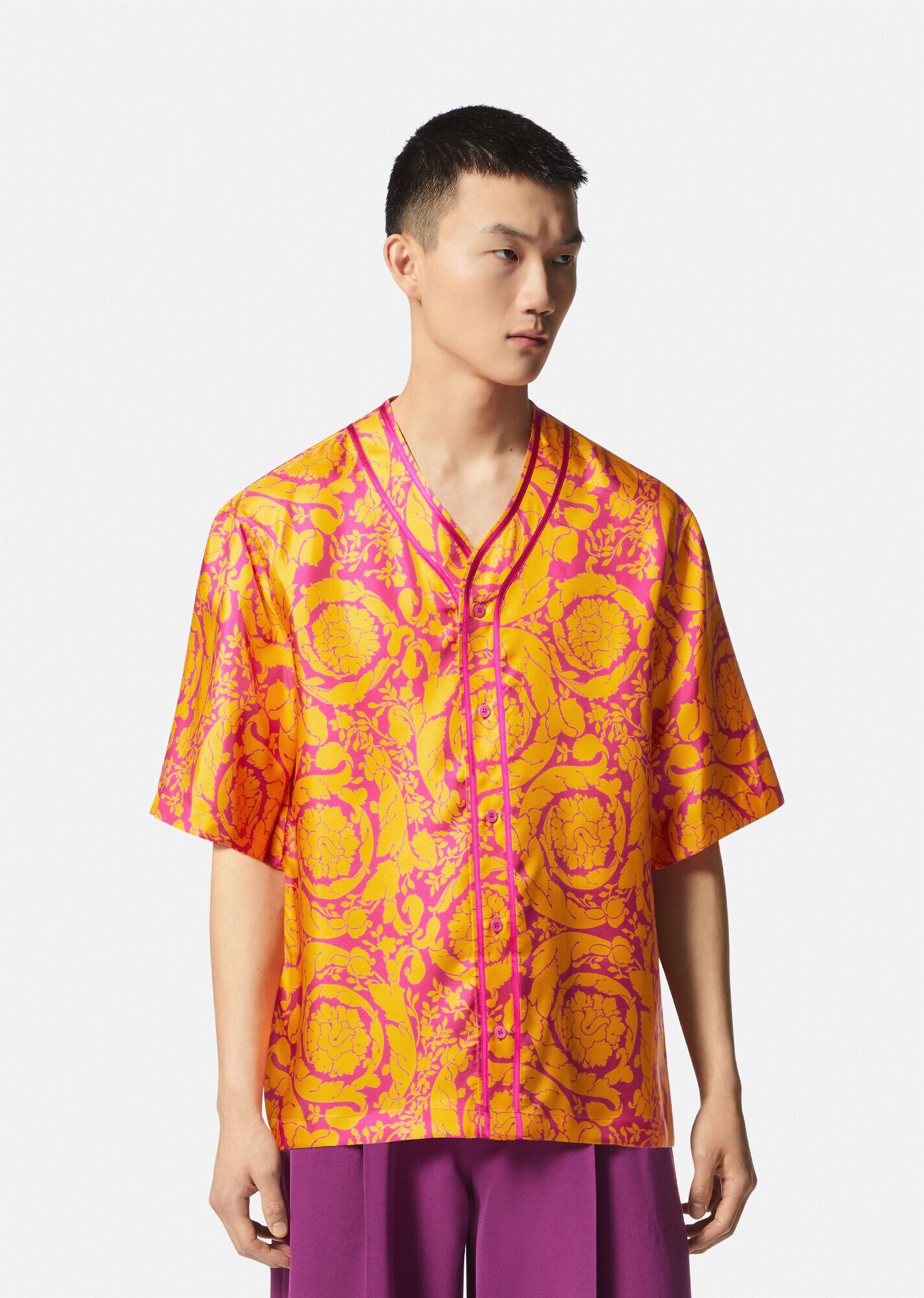 Barocco Silhouette Silk Shirt - 3