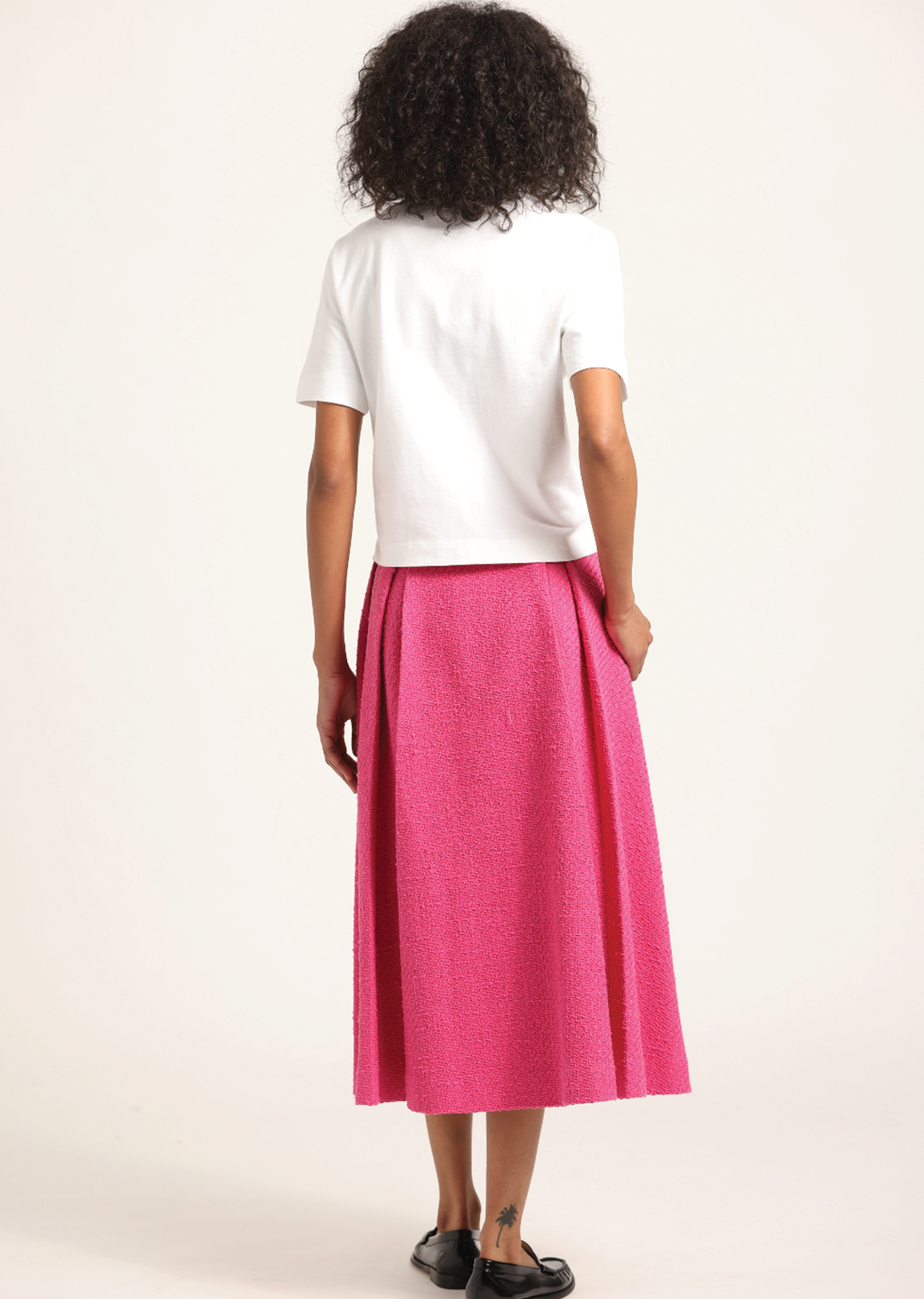 FENELLA TWEED PLEATED MIDI SKIRT - 4