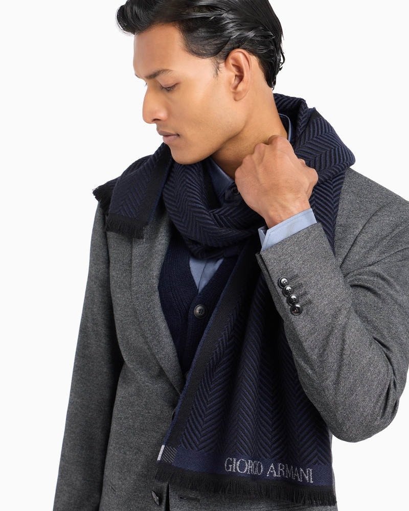 CHEVRON JACQUARD WOOL SCARF 3