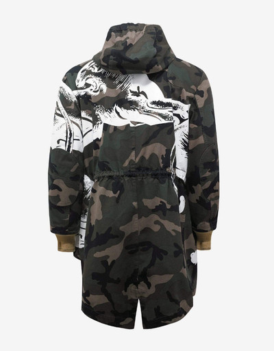Valentino Green Camo & Panther Print Parka outlook