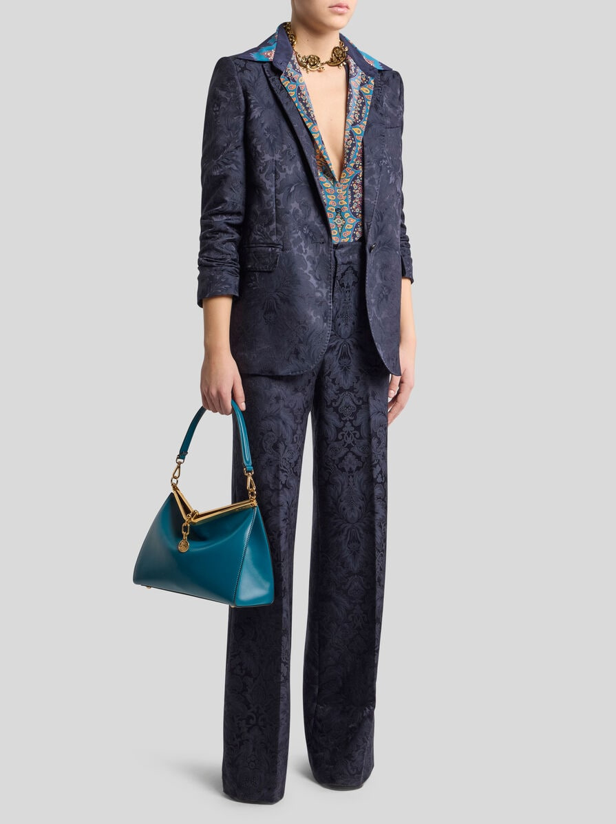 SILK SHIRT WITH PLACED PRINT - 4