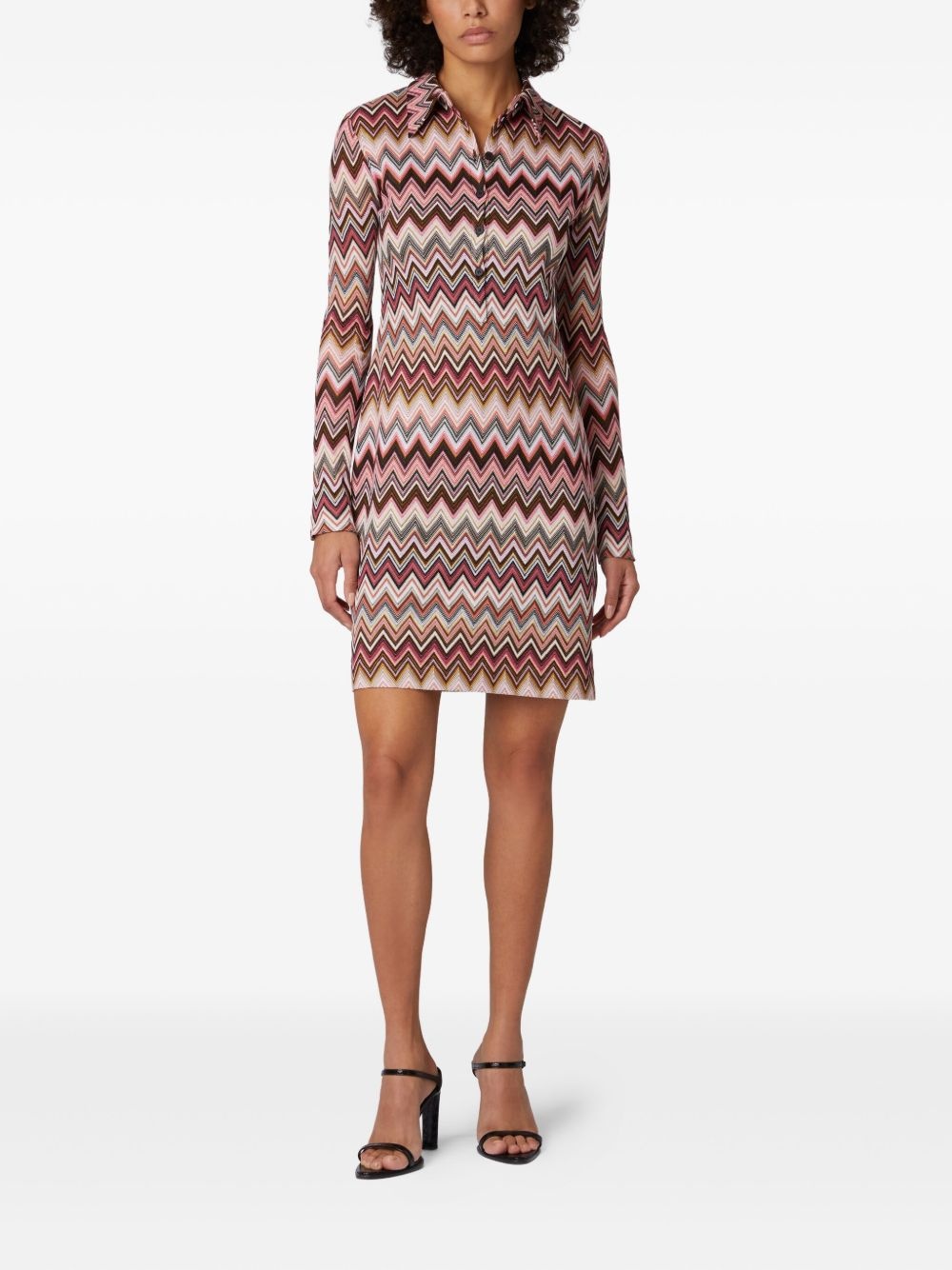 zigzag-pattern mini dress - 2