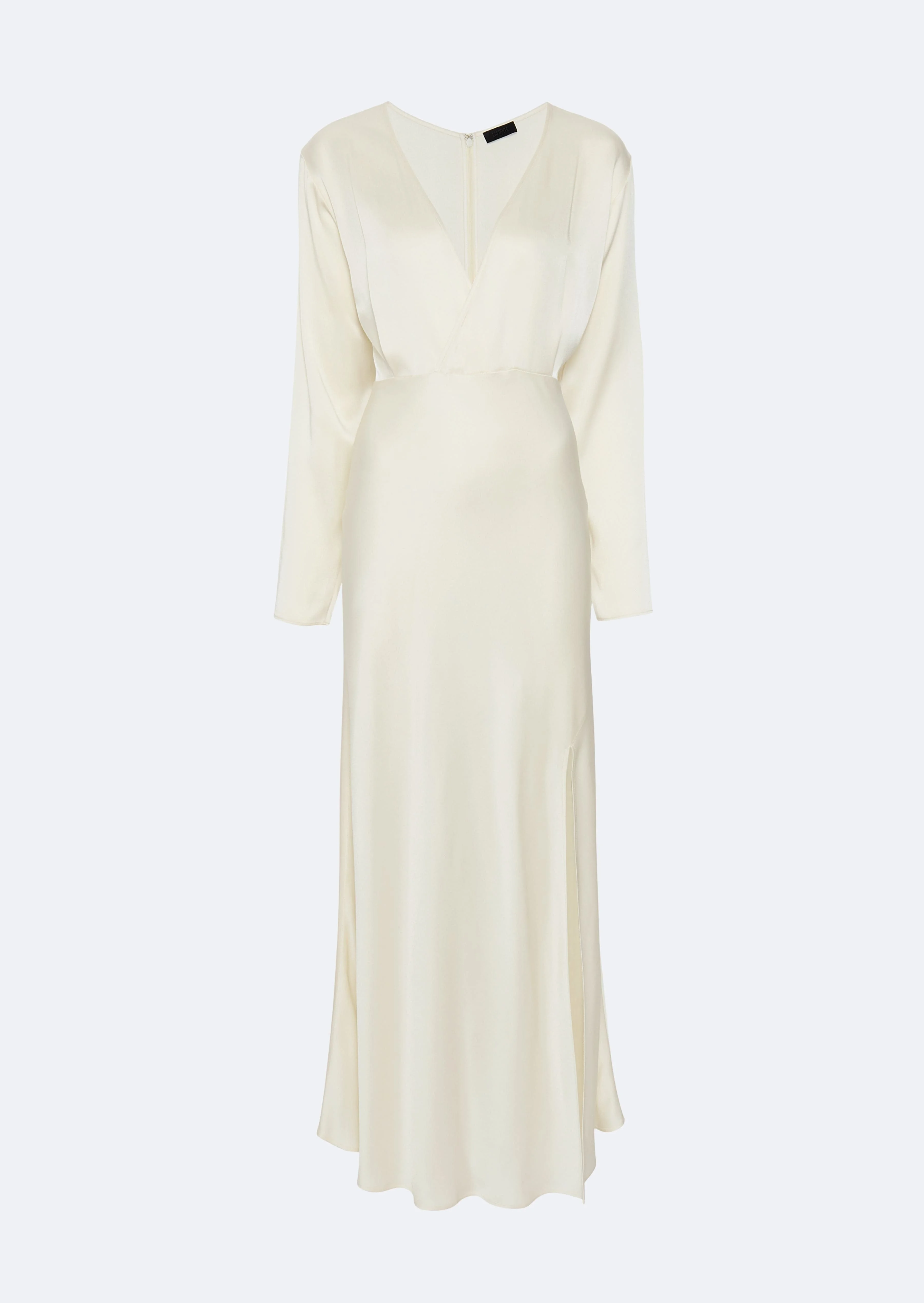 Satin V Neck Dress - 1