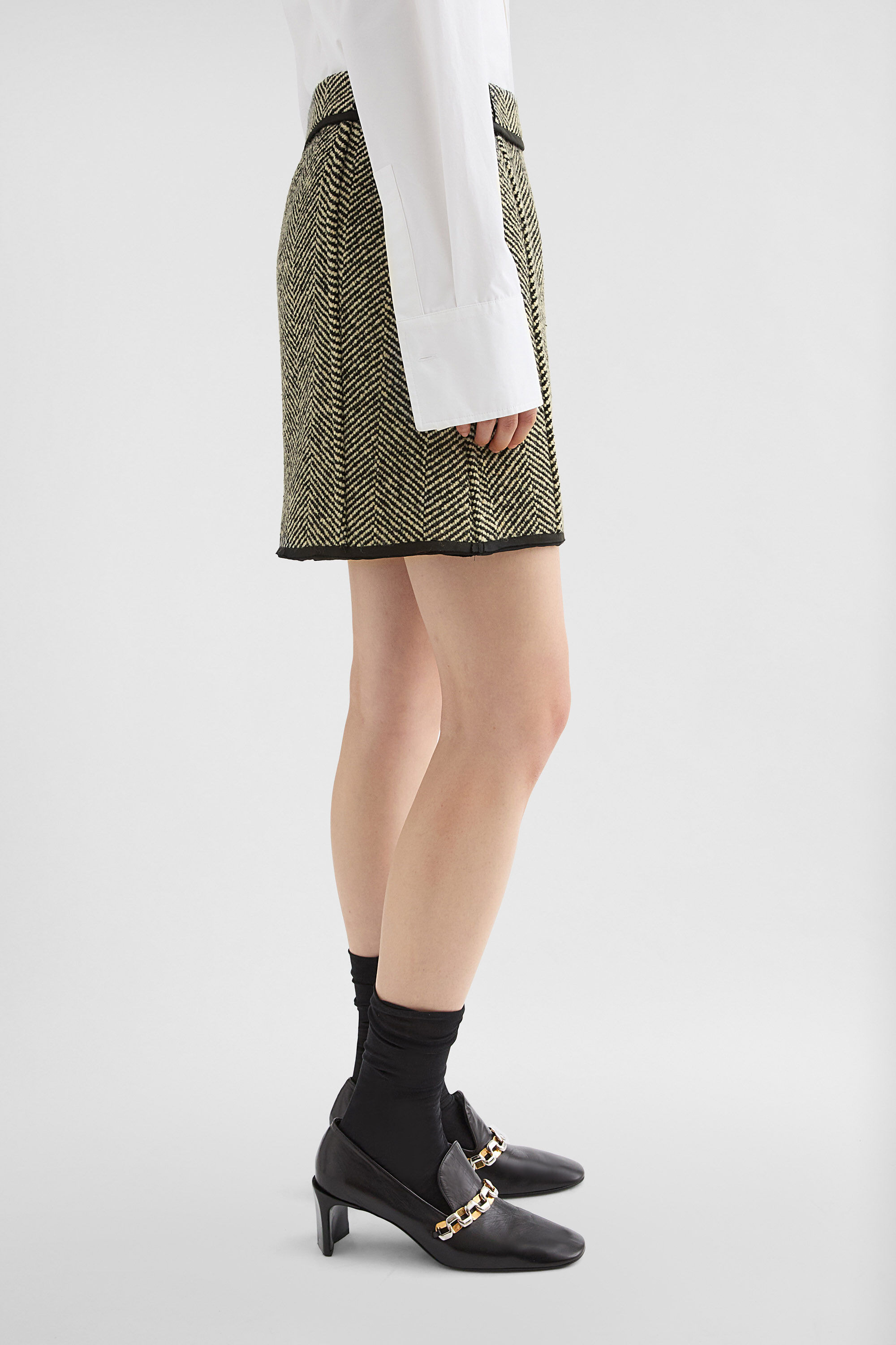 Wool Tweed Mini Skirt - 3