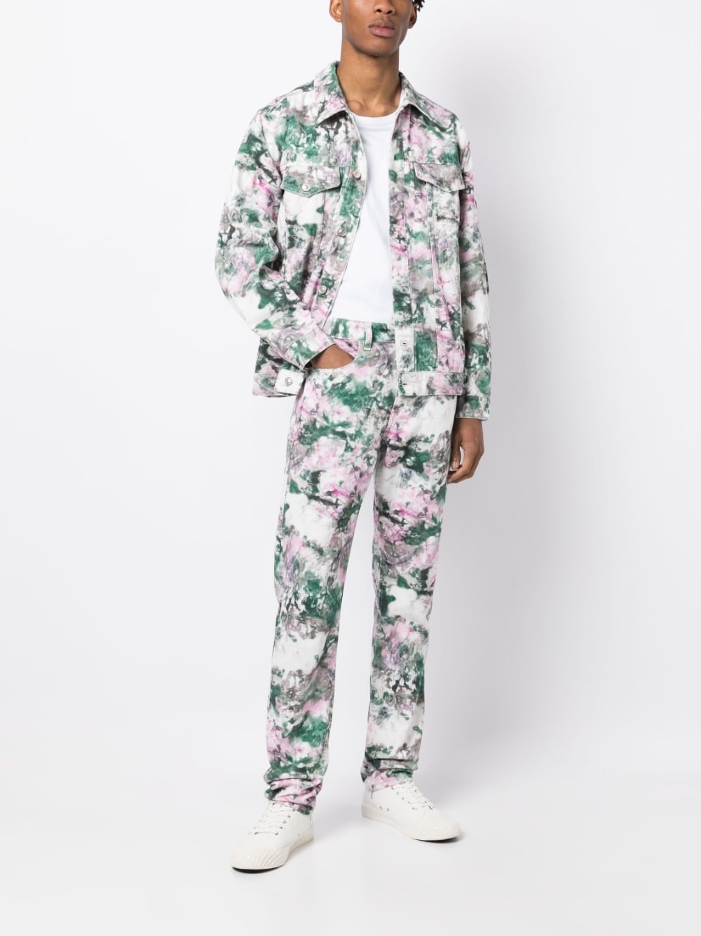 abstract-print shirt jacket - 2