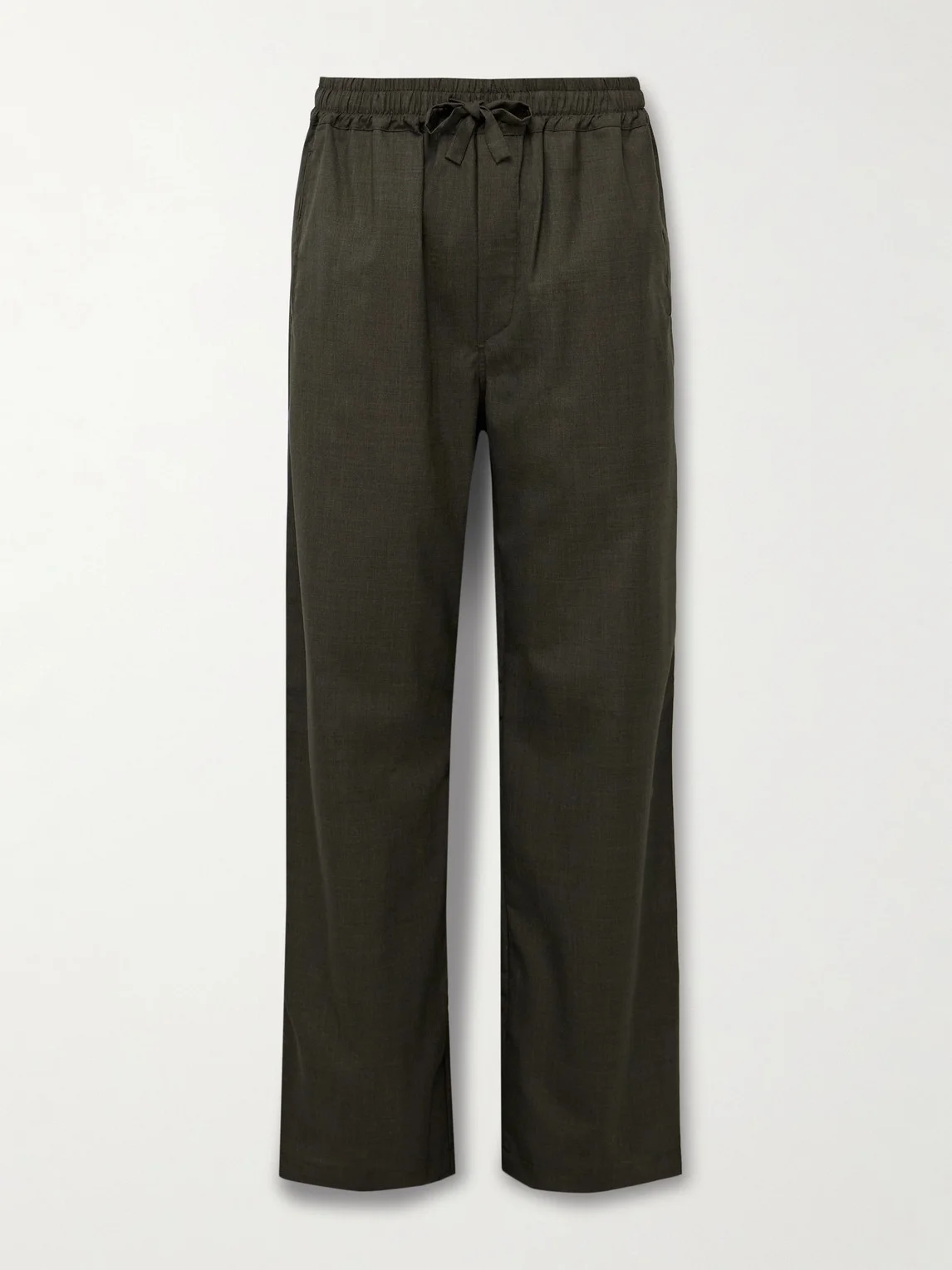 Straight-Leg Wool Drawstring Trousers - 1