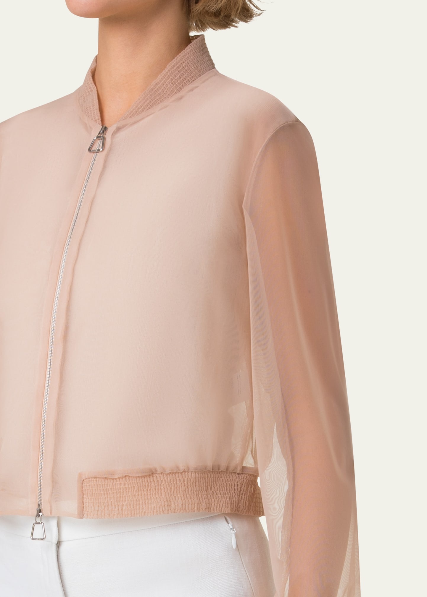 Taide Techno Stretch Tulle Bomber Jacket - 5