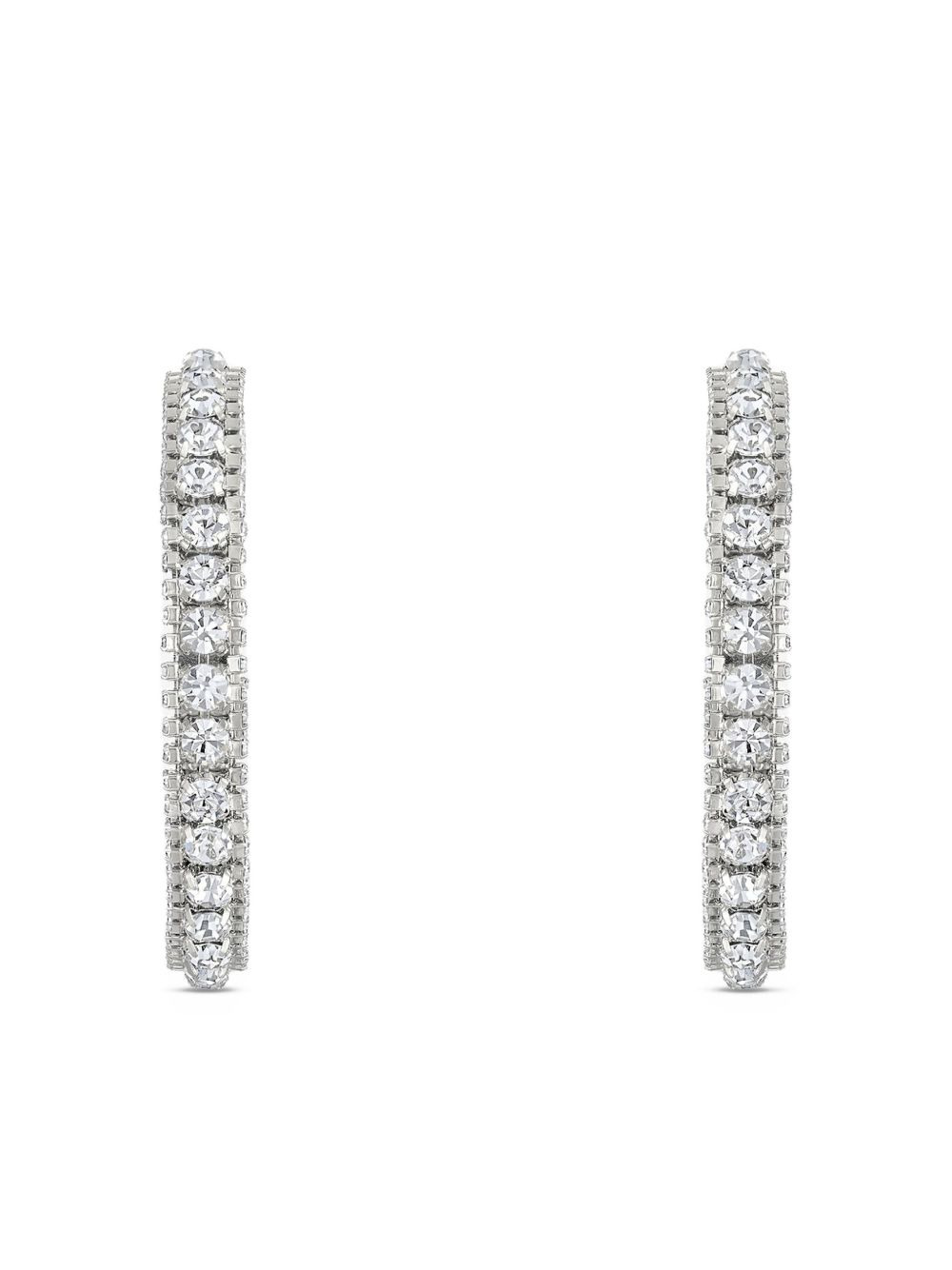 large crystal-embellished hoop earrings - 3