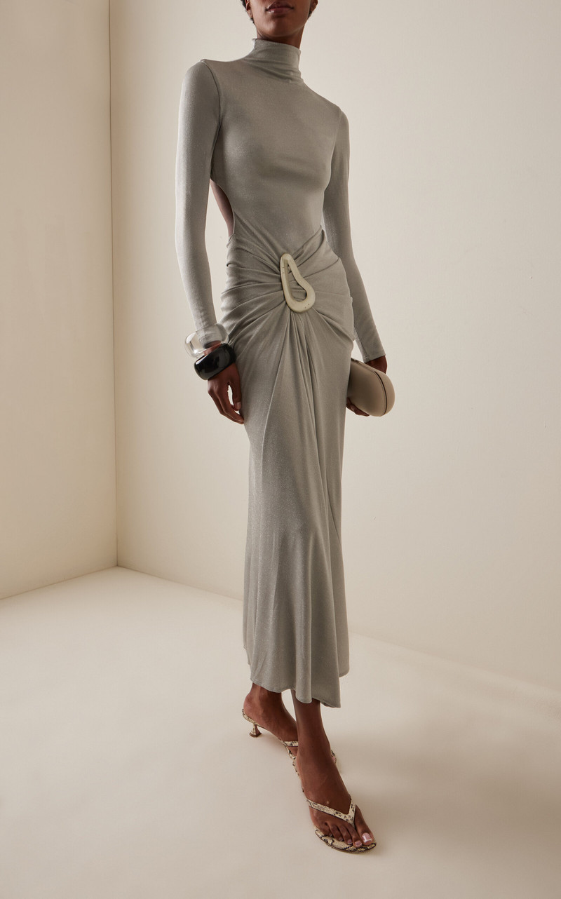 SILVIA TCHERASSI Venus Midi Dress silver outlook