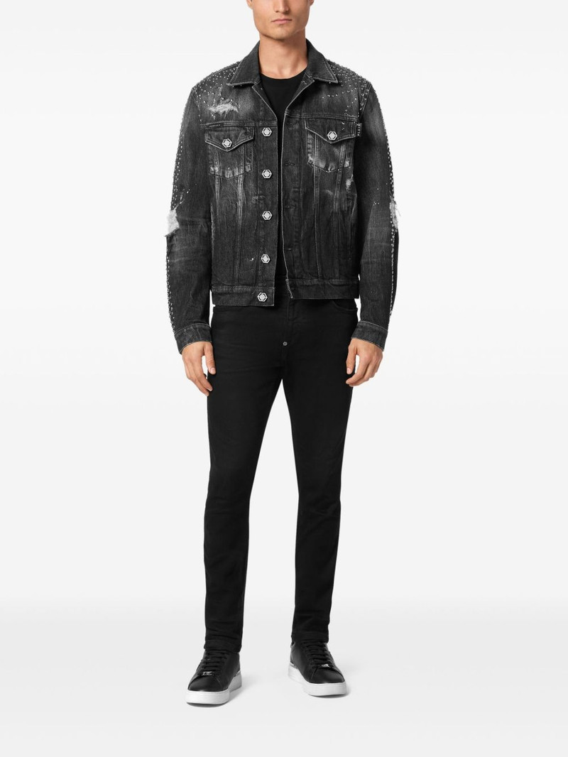 PHILIPP PLEIN stud-embellished denim jacket outlook
