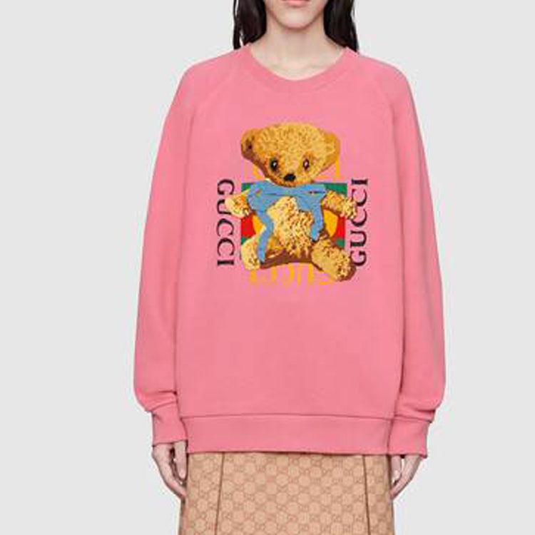 (WMNS) Gucci Animal Print Round Neck Long Sleeve Sweater For Pink 489677-X9N17-5681 - 2