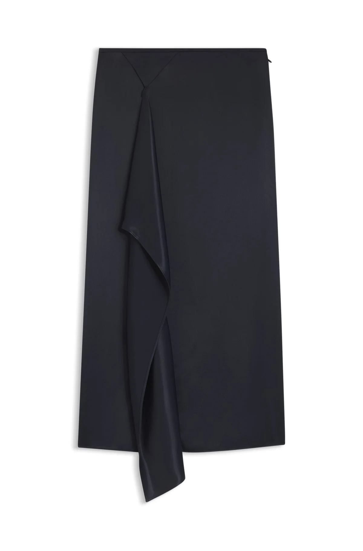 FAUX-WRAP MIDI SKIRT IN SATIN - 1