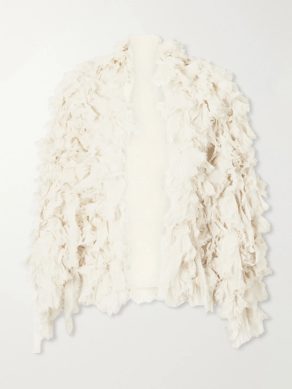 Layered Cape-effect Georgette Jacket - 1
