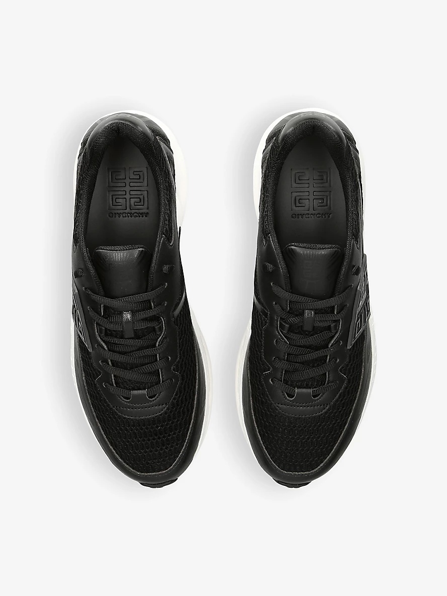 Nfnty-52 faux-leather and mesh low-top trainers - 2