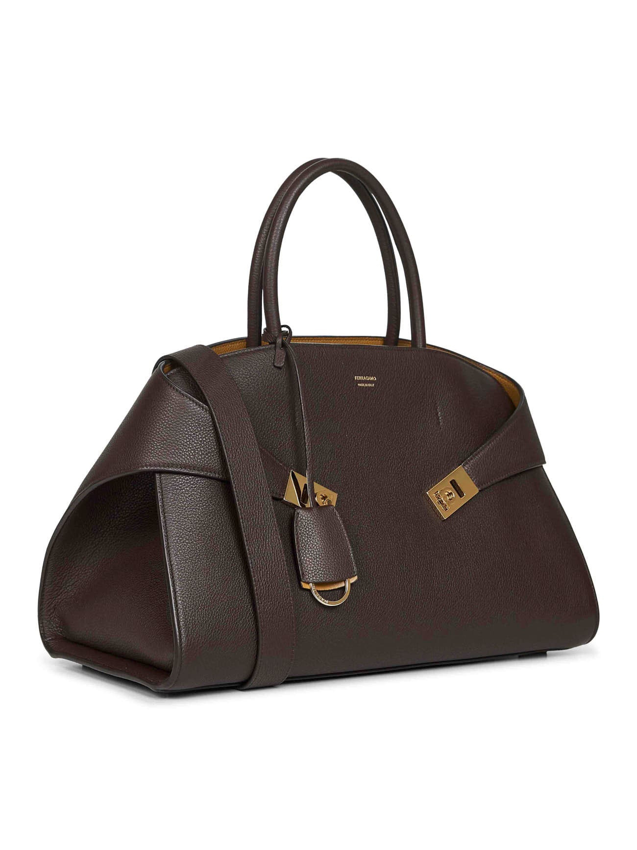 Brown Hug bicolor handbag (L) - 2