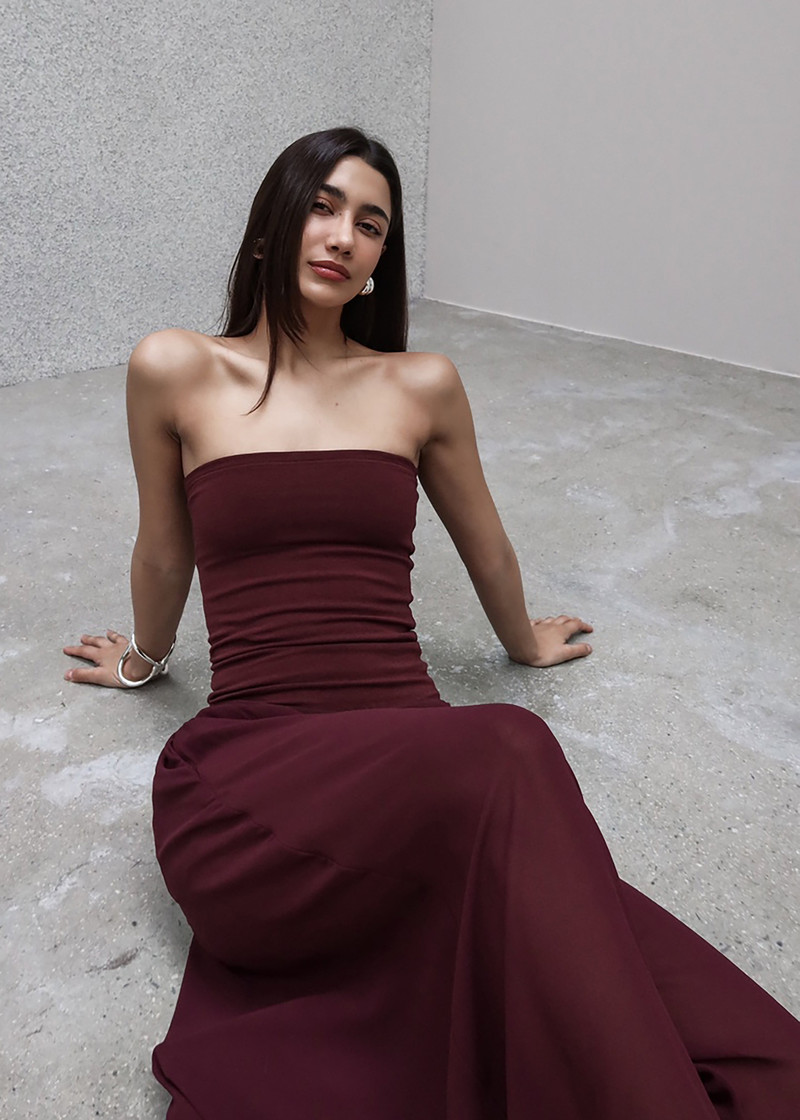 Solrae Tube Top - Burgundy 9